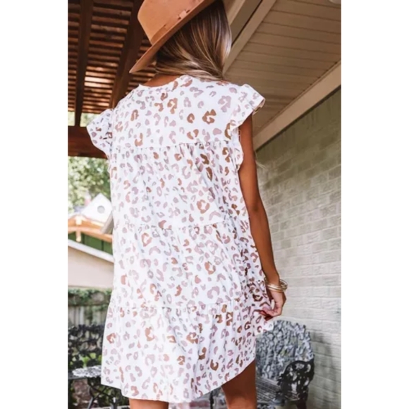 Plus Size ADDISON Leopard Print Mini Dress - Picture 4 of 4